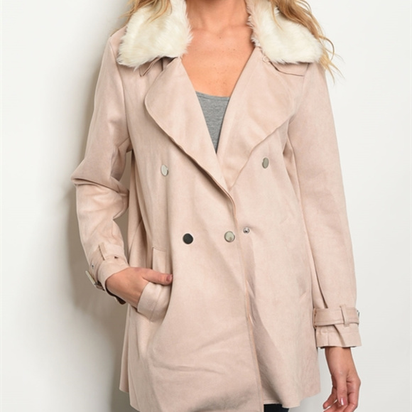 Jackets & Blazers - Blush Pink Suede Coat